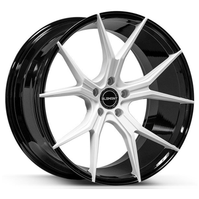 Ruedas autos de la fragua del negro brillante con la cara blanca