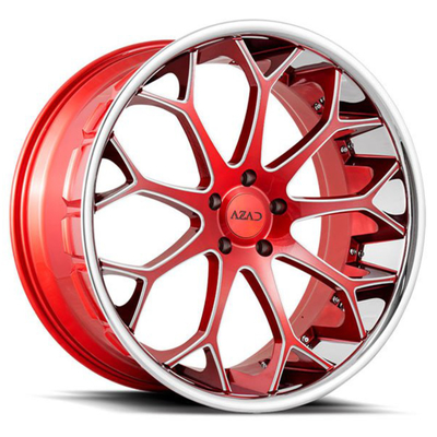 El auto escalonado de la fragua de Monoblock 2PC 3PC rueda rojo del caramelo molido con Chrome