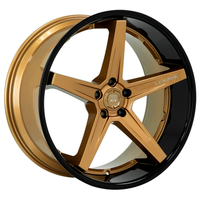 Labio amarillo de Chrome del negro de Savage Lexani Forged Wheels With de la cara