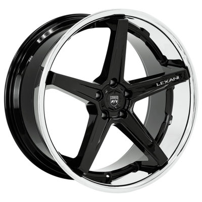VÍA el labio de 6061-T6 Lexani Savage Gloss Black Wheels With Chrome