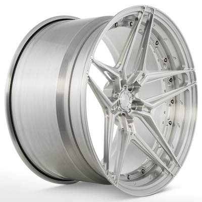 6061-T6 cepilló el diseño cóncavo de plata rueda la configuración 2PC