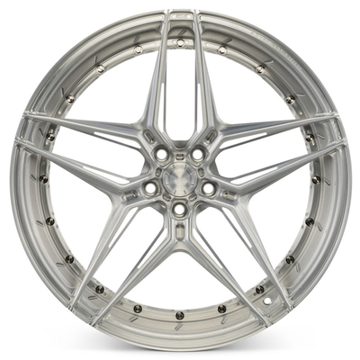 6061-T6 cepilló el diseño cóncavo de plata rueda la configuración 2PC