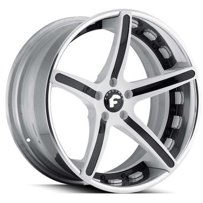 Bordes del negro brillante de 5 estirones con la pulgada Monoblock del labio 20 de Chrome