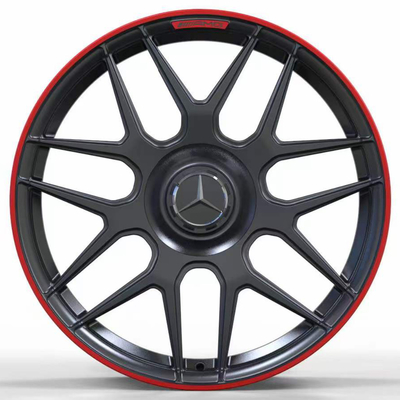 19" Matt Black With Red Lip forjó las ruedas para Mercedes Benz AMG GT