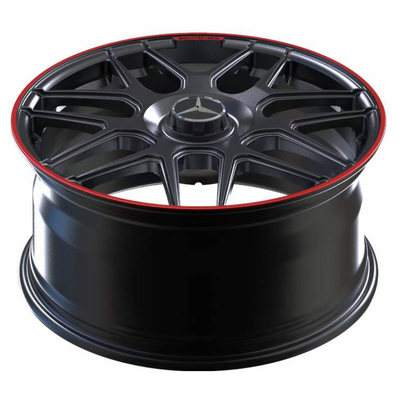 19" Matt Black With Red Lip forjó las ruedas para Mercedes Benz AMG GT