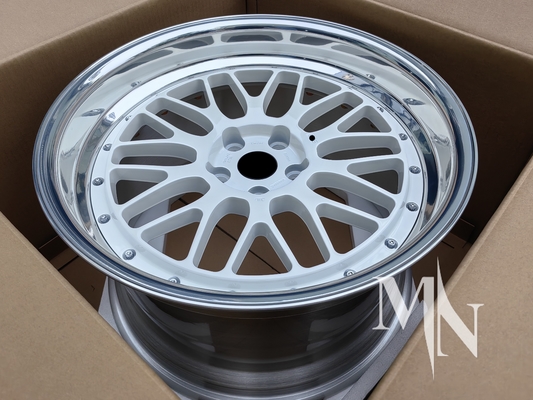 2 piezas de ruedas personalizadas forjadas BBS LM LMR LeMans Cinturones de oro para BMW 370z 350z