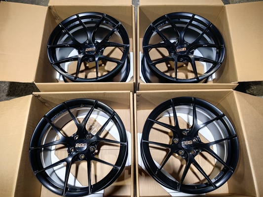 BBS Fi-R Ruedas negras de satén 6061-T6 Ruedas forjadas de aleación de aluminio